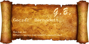 Gecző Bernadett névjegykártya